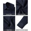 J.VER Men’s Dress Shirts Stretch Stain Shield Long Sleeve Solid Formal Shirt Business Casual Button Down Shirts(Navy Blue)