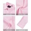 J.VER Men’s Dress Shirts Stretch Stain Shield Long Sleeve Solid Formal Shirt Business Casual Button Down Shirts(Pink)