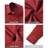 J.VER Men’s Dress Shirts Stretch Stain Shield Long Sleeve Solid Formal Shirt Business Casual Button Down Shirts(Red)