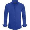 J.VER Men’s Dress Shirts Stretch Stain Shield Long Sleeve Solid Formal Shirt Business Casual Button Down Shirts(Royal Blue)