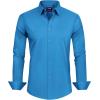 J.VER Men’s Dress Shirts Stretch Stain Shield Long Sleeve Solid Formal Shirt Business Casual Button Down Shirts(Turquoise)