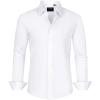 J.VER Men’s Dress Shirts Stretch Stain Shield Long Sleeve Solid Formal Shirt Business Casual Button Down Shirts(White)