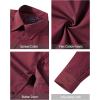 J.VER Men’s Dress Shirts Stretch Stain Shield Long Sleeve Solid Formal Shirt Business Casual Button Down Shirts(Wine Red)