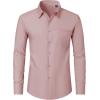 J.VER Men’s Dress Shirts Wrinkle Free Long Sleeve Formal Shirt Solid Business Casual Button Down Shirts for Wedding Prom(Dusty Pink)