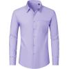 J.VER Men’s Dress Shirts Wrinkle Free Long Sleeve Formal Shirt Solid Business Casual Button Down Shirts for Wedding Prom(Lilac Purple)