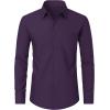 J.VER Men’s Dress Shirts Wrinkle Free Long Sleeve Formal Shirt Solid Business Casual Button Down Shirts for Wedding Prom(Purple)
