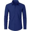J.VER Men’s Dress Shirts Wrinkle Free Long Sleeve Formal Shirt Solid Business Casual Button Down Shirts for Wedding Prom(Royal Blue)