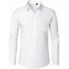 J.VER Men’s Dress Shirts Wrinkle Free Long Sleeve Formal Shirt Solid Business Casual Button Down Shirts for Wedding Prom(White)