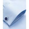 J.VER Men’s French Cuff Dress Shirts Regular Fit Long Sleeve Spread Collar Metal Cufflink(Blue)