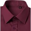 J.VER Men’s French Cuff Dress Shirts Regular Fit Long Sleeve Spread Collar Metal Cufflink(Burgundy)