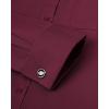 J.VER Men’s French Cuff Dress Shirts Regular Fit Long Sleeve Spread Collar Metal Cufflink(Burgundy)