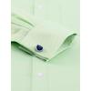 J.VER Men’s French Cuff Dress Shirts Regular Fit Long Sleeve Spread Collar Metal Cufflink(Green)