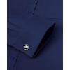 J.VER Men’s French Cuff Dress Shirts Regular Fit Long Sleeve Spread Collar Metal Cufflink(Navy Blue)