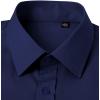 J.VER Men’s French Cuff Dress Shirts Regular Fit Long Sleeve Spread Collar Metal Cufflink(Navy Blue)