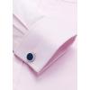 J.VER Men’s French Cuff Dress Shirts Regular Fit Long Sleeve Spread Collar Metal Cufflink(Pink)