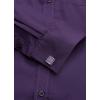 J.VER Men’s French Cuff Dress Shirts Regular Fit Long Sleeve Spread Collar Metal Cufflink(Purple)