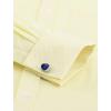 J.VER Men’s French Cuff Dress Shirts Regular Fit Long Sleeve Spread Collar Metal Cufflink(Yellow)