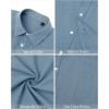 J.VER Men’s Linen Shirts Casual Button Down Long Sleeve Shirt Solid Spread Collar Summer Beach Shirts with Pocket(Airy Blue)