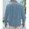 J.VER Men’s Linen Shirts Casual Button Down Long Sleeve Shirt Solid Spread Collar Summer Beach Shirts with Pocket(Airy Blue)
