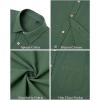 J.VER Men’s Linen Shirts Casual Button Down Long Sleeve Shirt Solid Spread Collar Summer Beach Shirts with Pocket(Army Green)