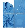 J.VER Men’s Linen Shirts Casual Button Down Long Sleeve Shirt Solid Spread Collar Summer Beach Shirts with Pocket(Cobalt Blue)