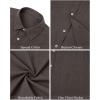J.VER Men’s Linen Shirts Casual Button Down Long Sleeve Shirt Solid Spread Collar Summer Beach Shirts with Pocket(Coffee)
