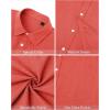 J.VER Men’s Linen Shirts Casual Button Down Long Sleeve Shirt Solid Spread Collar Summer Beach Shirts with Pocket(Coral)