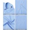 J.VER Men’s Linen Shirts Casual Button Down Long Sleeve Shirt Solid Spread Collar Summer Beach Shirts with Pocket(Light Blue)