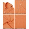 J.VER Men’s Linen Shirts Casual Button Down Long Sleeve Shirt Solid Spread Collar Summer Beach Shirts with Pocket(Orange)