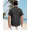 J.VER Men’s Linen Shirts Casual Short Sleeve Button Down Shirt Beach Vacation Cruise Summer Wedding Cotton Tops(Dark Grey)