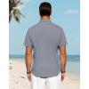 J.VER Men’s Linen Shirts Casual Short Sleeve Button Down Shirt Beach Vacation Cruise Summer Wedding Cotton Tops(Denim Blue)