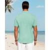 J.VER Men’s Linen Shirts Casual Short Sleeve Button Down Shirt Beach Vacation Cruise Summer Wedding Cotton Tops(Mint Green)