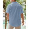 J.VER Men’s Linen Short Sleeve Shirts Cotton Casual Lightweight Button Down Shirt Beach Vacation Summer Tops with Pocket(Airy Blue)