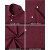 J.VER Men’s Linen Short Sleeve Shirts Cotton Casual Lightweight Button Down Shirt Beach Vacation Summer Tops with Pocket(Burgundy)