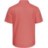 J.VER Men’s Linen Short Sleeve Shirts Cotton Casual Lightweight Button Down Shirt Beach Vacation Summer Tops with Pocket(Coral)