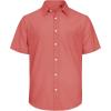 J.VER Men’s Linen Short Sleeve Shirts Cotton Casual Lightweight Button Down Shirt Beach Vacation Summer Tops with Pocket(Coral)