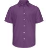 J.VER Men’s Linen Short Sleeve Shirts Cotton Casual Lightweight Button Down Shirt Beach Vacation Summer Tops with Pocket(Dark Purple)