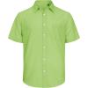 J.VER Men’s Linen Short Sleeve Shirts Cotton Casual Lightweight Button Down Shirt Beach Vacation Summer Tops with Pocket(Lawn Green)