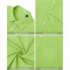 J.VER Men’s Linen Short Sleeve Shirts Cotton Casual Lightweight Button Down Shirt Beach Vacation Summer Tops with Pocket(Lawn Green)