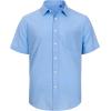 J.VER Men’s Linen Short Sleeve Shirts Cotton Casual Lightweight Button Down Shirt Beach Vacation Summer Tops with Pocket(Light Blue)
