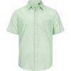 J.VER Men’s Linen Short Sleeve Shirts Cotton Casual Lightweight Button Down Shirt Beach Vacation Summer Tops with Pocket(Light Green)
