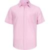 J.VER Men’s Linen Short Sleeve Shirts Cotton Casual Lightweight Button Down Shirt Beach Vacation Summer Tops with Pocket(Light Pink)