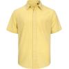 J.VER Men’s Linen Short Sleeve Shirts Cotton Casual Lightweight Button Down Shirt Beach Vacation Summer Tops with Pocket(Light Yellow)