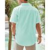 J.VER Men’s Linen Short Sleeve Shirts Cotton Casual Lightweight Button Down Shirt Beach Vacation Summer Tops with Pocket(Mint Green)