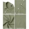J.VER Men’s Linen Short Sleeve Shirts Cotton Casual Lightweight Button Down Shirt Beach Vacation Summer Tops with Pocket(Olive Green)