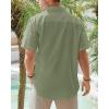 J.VER Men’s Linen Short Sleeve Shirts Cotton Casual Lightweight Button Down Shirt Beach Vacation Summer Tops with Pocket(Olive Green)