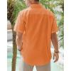 J.VER Men’s Linen Short Sleeve Shirts Cotton Casual Lightweight Button Down Shirt Beach Vacation Summer Tops with Pocket(Orange)