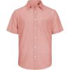 J.VER Men’s Linen Short Sleeve Shirts Cotton Casual Lightweight Button Down Shirt Beach Vacation Summer Tops with Pocket(Peach)
