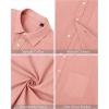 J.VER Men’s Linen Short Sleeve Shirts Cotton Casual Lightweight Button Down Shirt Beach Vacation Summer Tops with Pocket(Peach)