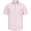 J.VER Men’s Linen Short Sleeve Shirts Cotton Casual Lightweight Button Down Shirt Beach Vacation Summer Tops with Pocket(Pink)